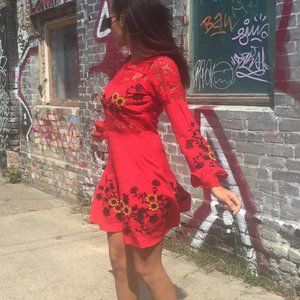 For Love & Lemons Isabella Long Sleeve Dress XS